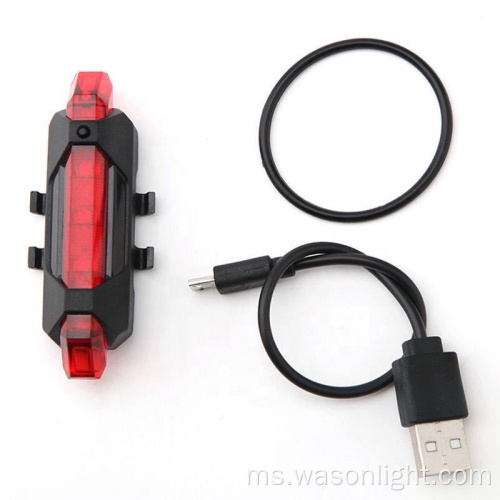 Lampu depan depan yang terang dan lampu belakang LED belakang USB LED boleh dicas semula Basikal Basikal Merah Aksesori Tinggi Tinggi LED